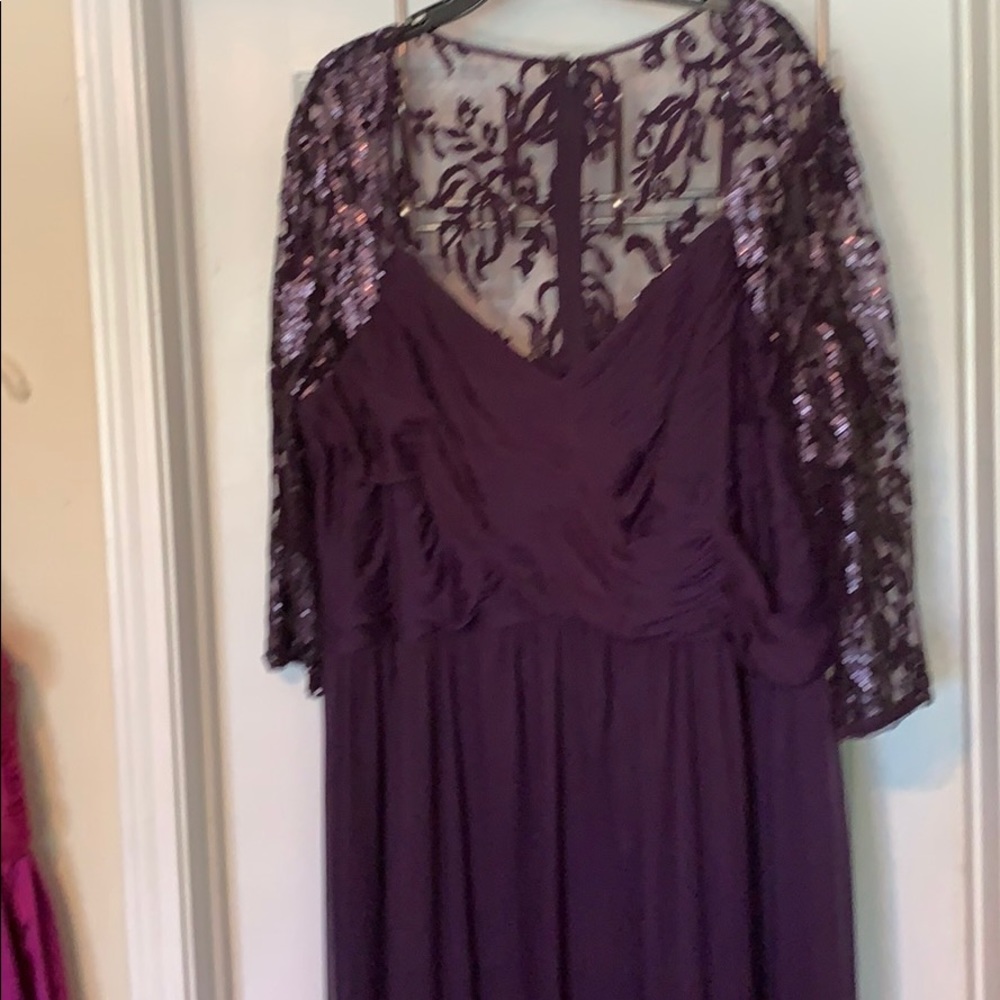 Elegant in Eggplant colored sequined laced  gown!